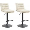 Sada 2 barových stoličiek Damar z umelej kože, krémová