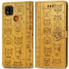 Peňaženkové kožené puzdro ANIMALS na Xiaomi Redmi 9C -žltá