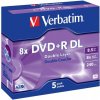 Verbatim DVD+R DL, Double Layer Matt Silver, 43541, 8.5GB, 8x, jewel box, 5-pack, bez možnosti potlače, 12cm, pre archiváciu dát