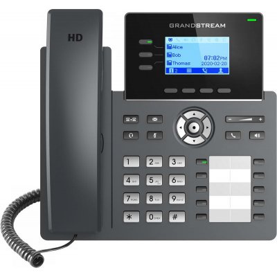 Grandstream GRP2604P SIP telefon, 2, 48" LCD podsv. displej, 6 SIP účty, 10BLF tl., 2x1Gbit porty, PoE GRP2604P