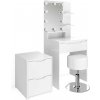 Vicco Vanity table Ruben, with drawer cabinet, LED lighting and stool, Biela