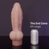 Erotixxx Toys The End Zone Warm Flesh 40% XXL, prémiové silikónové dildo s Vac-U-Lock 35,5 x 7–10,3 cm