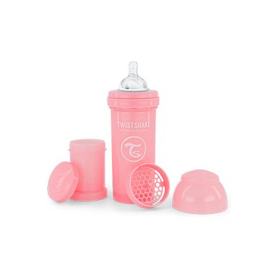 TWISTSHAKE Dojčenská fľaša Anti-Colic 260 ml - pastelově růžová