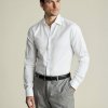 Charles Tyrwhitt White Luxury Stripe Shirt — White - Slim fit | 39 | 86 (Štandardná) | Klasické gombíky