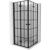 Mexen Mist-F Duo, skladací sprchový kút 75 x 75 cm, číre sklo-čierna mriežka, 8A6-075L-075P-70-77