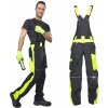 Zateplené pracovné nohavice s trakmi NEON - čierno-žlté - 176-182cm - 56