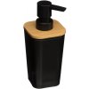 5five Simply Smart Dávkovač mydla Natureo, čierna/s drevenými prvkami, 300 ml