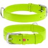 WAU DOG Plochý kožený obojok zelenej farby Obvod krku: 38-49 cm, širka: 25 mm
