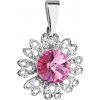 Evolution Group Prívesok bižutéria so Swarovski krištáľmi ružový kvietok 54032.3 rose