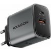 AXAGON ACU-PQ67 GaN nabíječka do sítě 67W, USB-A + USB-C, PD3.0/PPS/QC4+/SFC2.0/Apple