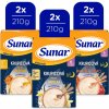 Sunar mléčná krupicová kaše na dobrou noc mix příchutí 6 x 210 g