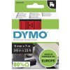 DYMO páska D1 9mm x 7m, čierna na červenej S0720720