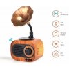 Bluetooth radio prijímač - retro vintage dizajn dreveny s Bluetooth + FM/AM rádio / AUX / USB disk / Micro SD