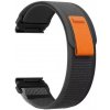 QuickFit remienok 22 mm, nylonový, čierno-sivý, suchý zips (Garmin Fenix 7/6/5, Epix 2, MARQ 2 atď.)