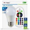 Žiarovka LED E27 SMART 6W, RGB+6400K, 470lm, A60, s ovládačom, blister, VT-2022 (V-TAC)