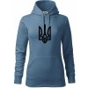 Ukrajina trojzubec veľký - Mikina dámská Cape s kapucí - M ( Denim )