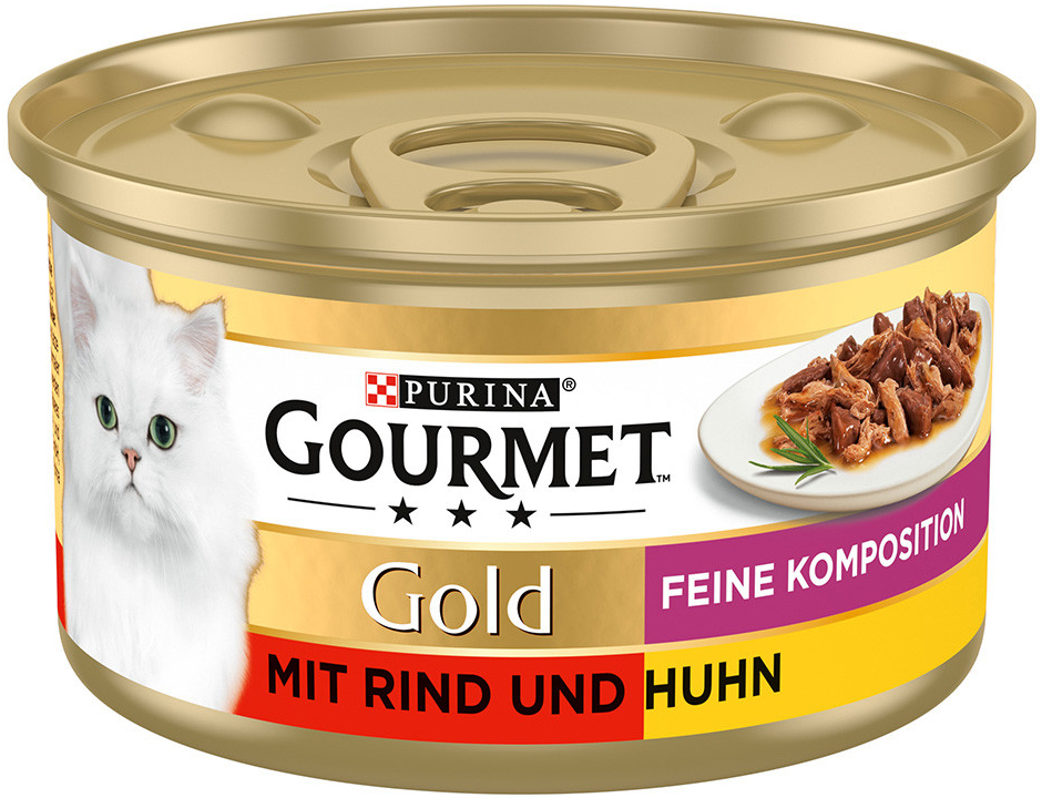 Gourmet Gold jemné kúsky hovädzie a kuracie 48 x 85 g