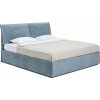 Modrá čalúnená dvojlôžková posteľ s úložným priestorom s roštom 180x200 cm Thessa Pillow – Bonami Selection
