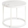 Dobse AGNES okrúhly konferenčný stolík, biely mramor/biela