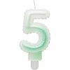Dortisimo Tortové sviečky - perleťová bielo-zelená 5 (7cm)