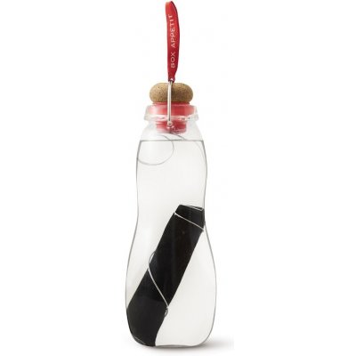 BLACK+BLUM sklenená fľaša na vodu s binchotánom eau good, sklo - červená 650 ml
