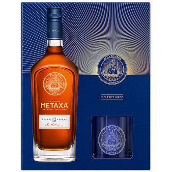 Metaxa 12* 40% 0,7 l (darčekové balenie 2 poháre)