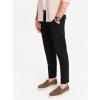 Pánske chino nohavice s ozdobnou páskou v páse - čierne V1 OM-PACP-0118 S