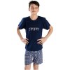 Chlapčenské pyžamo Bettymode SPORT DARK BLUE krátky rukáv, 164