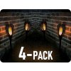 Forever Light Solárne LED zapichovacie svietidlo plameň 2,4W, 51,5cm, 12LED/4-PACK! [RTV100010]