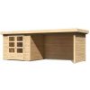 LANIT PLAST drevený domček KARIBU ASKOLA 3 + prístavok 280 cm vrátane zadnej a bočnej steny (77727) natur LG3240 – cena za ks
