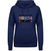 AWDis Hoodie Mikina - Nápis - Let's get one thing Straight - Oxfordská modrá - XL - Dámske