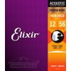Elixir Nanoweb 16077 PhBR - kovové struny pro akustickou kytaru (light-medium) 12/56