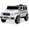 Elektrické autíčko Mercedes G, biele, Jednomiestné sedadlo, Lítiová batéria, 2,4 GHz DO, 2XMOTOR, USB, SD karta, ORGINAL licencia