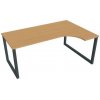 Pracovný stôl UNI O, ergo, ľavý, 180x75,5x120 cm, buk/čierna