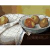 Diamondi Diamantové maľovanie - ZÁTIŠIE HRUŠKY V MISKE A BIELA UTIERKA (PIETER WAGEMANS) Rámovanie: vypnuté plátno na rám, Rozmer: 40x50 cm