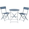 Stôl záhradný stoličky2 modrý Vonkajšia oceľová súprava Helsingborg D.60cm H.71cm