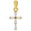 Brilio Zlatý prívesok Krížik so zirkónmi 14 664.741ZIR