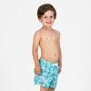 Olaian Chlapčenské šortkové plavky 100 s palmovým vzorom tyrkysové 280@