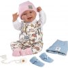 Llorens 84481 NEW BORN 2 v 1 realistická bábika bábätko so zvukmi a látkovým telom 44 cm