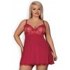 Erotická košieľka Rosalyne babydoll - OBSESSIVE Červená S/M