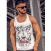 Bolf pánske tank top tričko boxerskéhou s potlačou 14850A biele