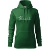EKG šípky - Mikina dámská Cape s kapucí - 2XL ( Fľaškovozelená )