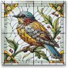 Vymalujsisam.sk Maľovanie podľa čísiel - Vrabec z vitráže Veľkosť: 50x50cm, Rám: Na plastovej doske