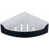 AQUALINE SB209 Samba rohová polica do sprchy, 21,8 x 6,3 x 21,8 cm, čierna