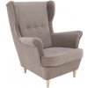 Kreslo ušiak, béžovosivá/buk, RUFINO 3 NEW