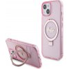 Guess IML Ring Stand Glitter MagSafe iPhone 15 ružové