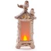 Dekorácia MagicHome Vianoce, Vtáci na kozube, 12 LED, 3xAAA, keramika, 21x15x44 cm
