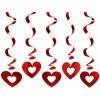 Závesné srdcia Párty Deco 60 cm 5 kusov červené