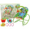 LEAN TOYS Kolíska, hojdačka, sedadlo, kreslo 2 v 1 zelená rybka, slon, zvuky, vibrácie