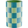 Butlers CHECKER Váza 20 cm - zelená/modrá